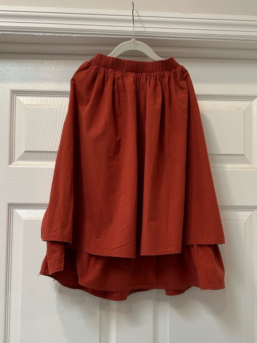 SHEIN Kid’s Orange Summer Skirt with Ruffle Detail Size 7